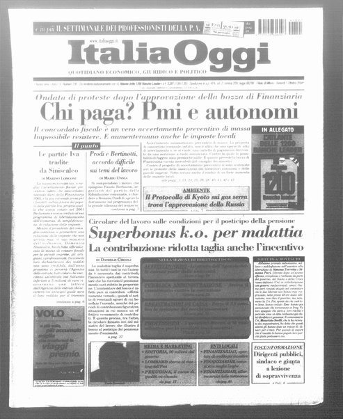 Italia oggi : quotidiano di economia finanza e politica